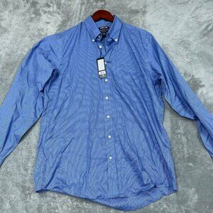 Kirkland Signature Mens Traditional Fit Non-Iron Shirt 16.5 Blue a1027